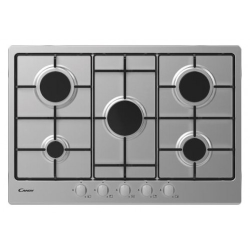 Table de cuisson gaz Candy 33801969 CHW7X finition inox 75 cm