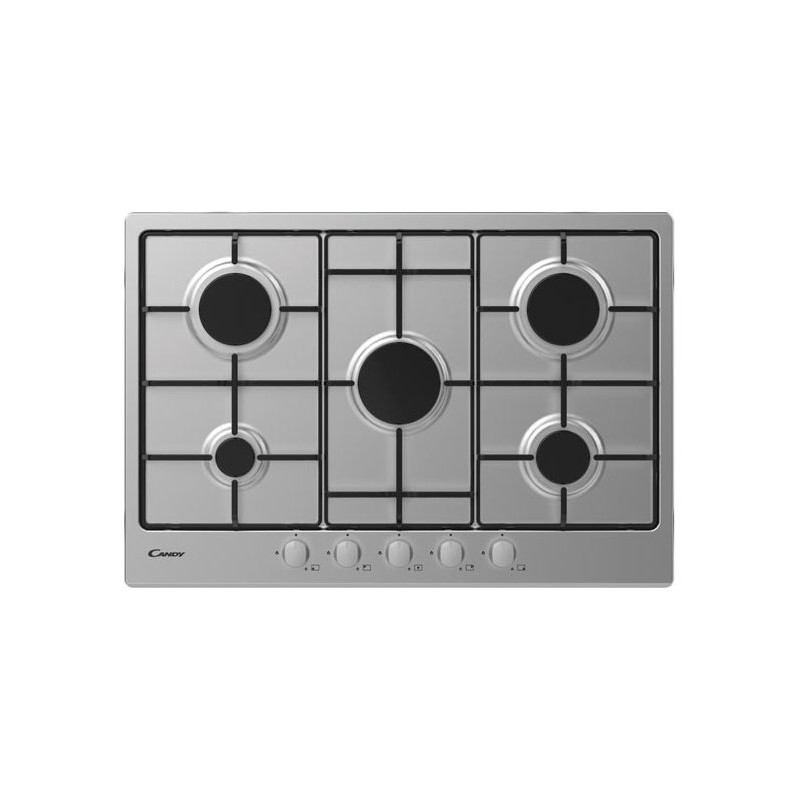  Table de cuisson gaz Candy 33801969 CHW7X finition inox 75 cm