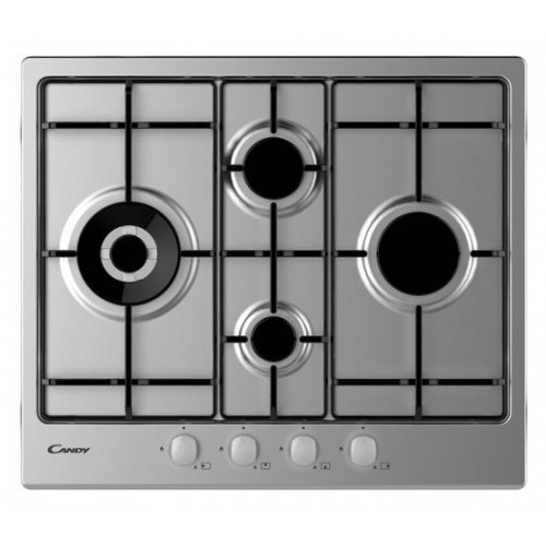 Table de cuisson gaz Candy 33801968 CHW6D4WX 60 cm finition inox