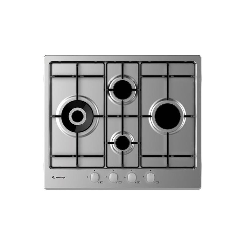  Table de cuisson gaz Candy 33801968 CHW6D4WX 60 cm finition inox