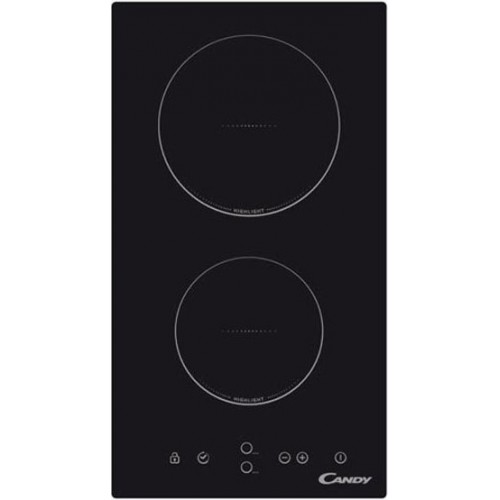 Table de cuisson électronique Candy 33802962 CDH30 en vitrocéramique noire 29 cm