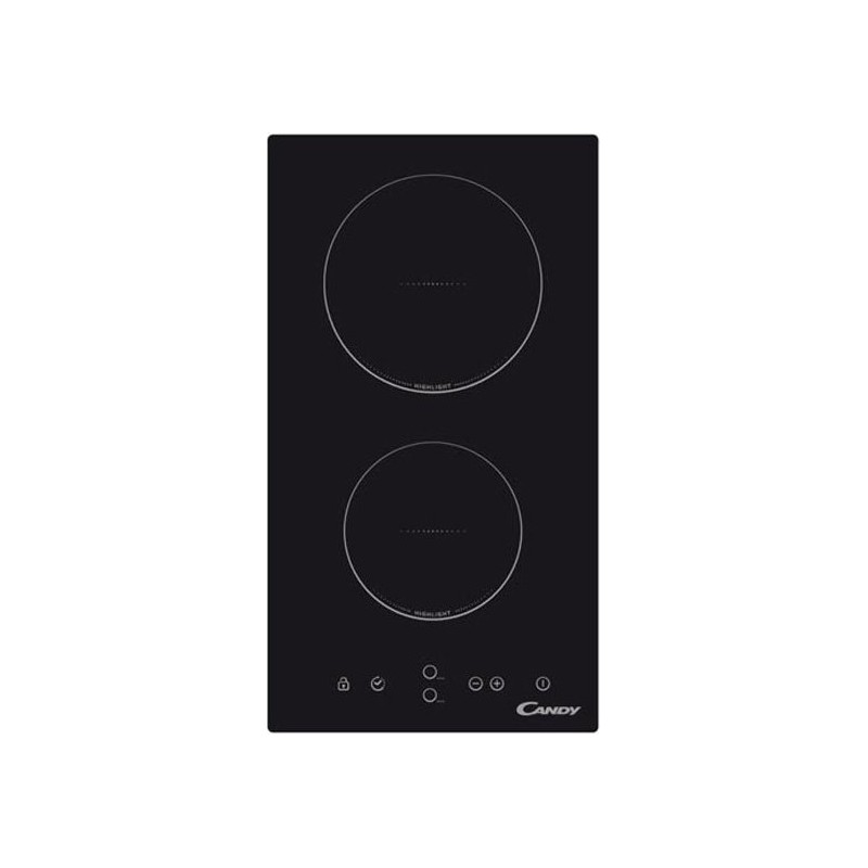  LIVRAISON RAPIDE - Table de cuisson électronique Candy 33802962 CDH30 en vitrocéramique noire 29 cm