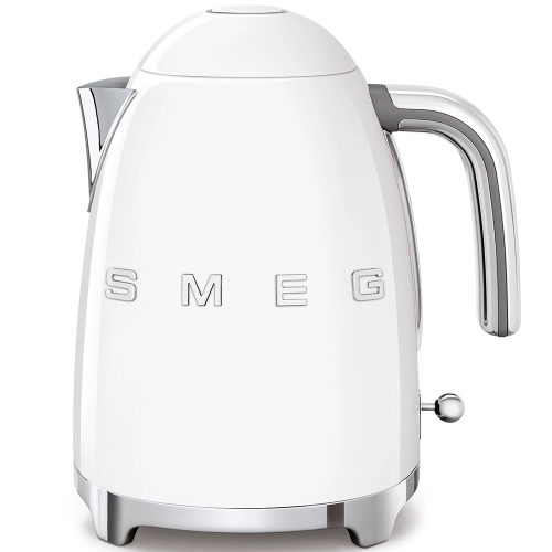 Smeg Bouilloire électrique KLF03WHEU finition blanche avec logo Smeg 3D