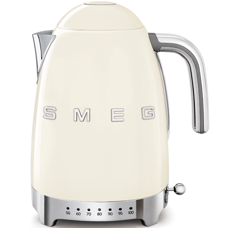  Smeg Variable temperature electronic kettle KLF04CREU cream finish with Smeg 3D logo