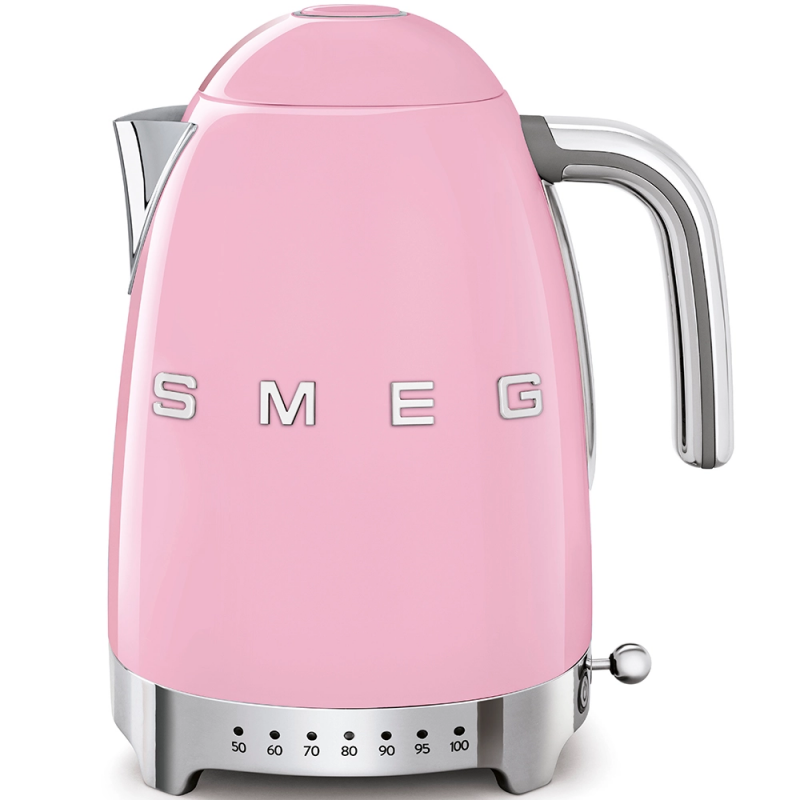  Smeg Variable temperature electronic kettle KLF04PKEU pink finish with Smeg 3D logo
