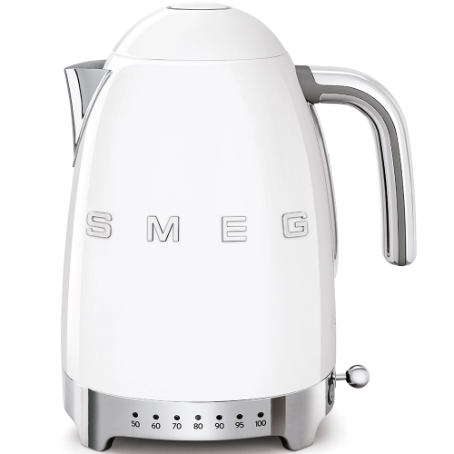 Smeg Variable temperature electronic kettle KLF04WHEU white finish with Smeg 3D logo