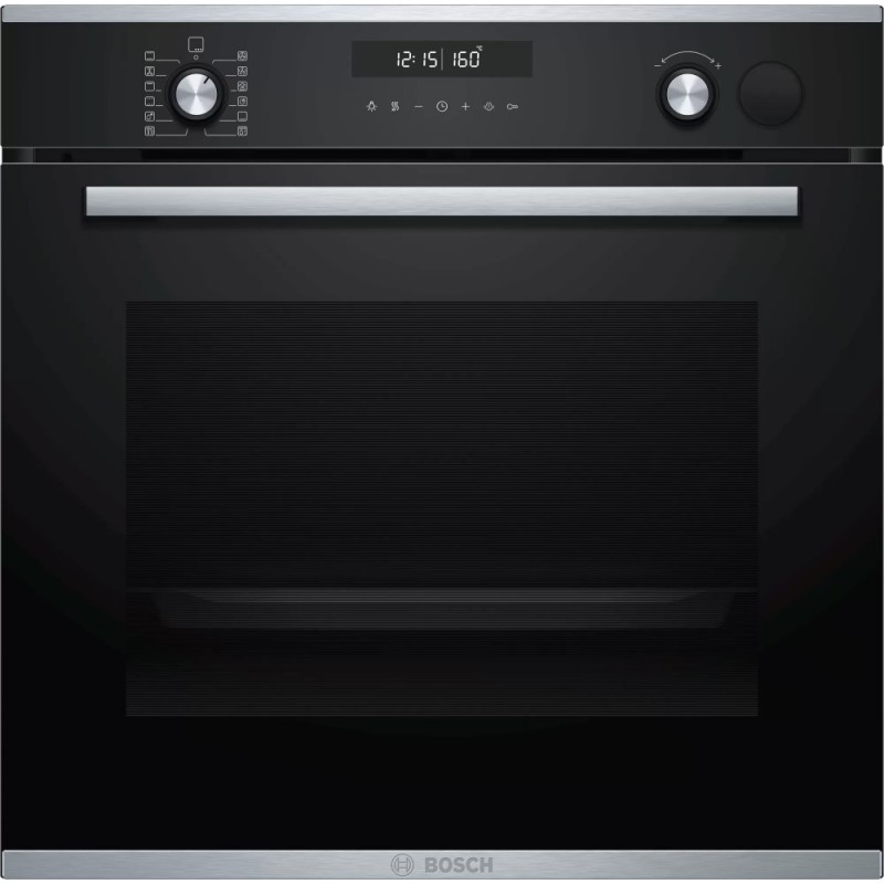  Bosch Built-in oven with steam pulses HRT278BS1 60 cm black glass and stainless steel finish - 6 Series