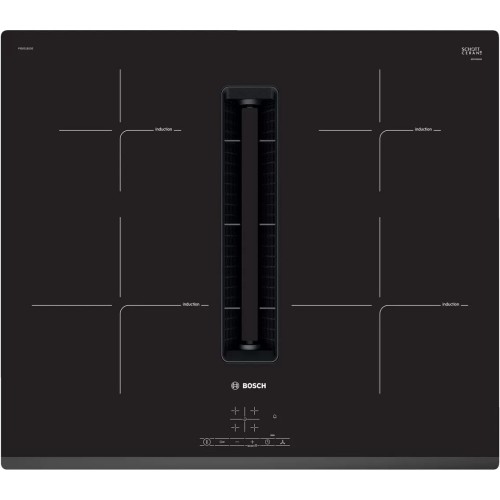 Placa de inducción Bosch con campana integrada PIE631B15E en vitrocerámica negra de 60 cm - Serie 4