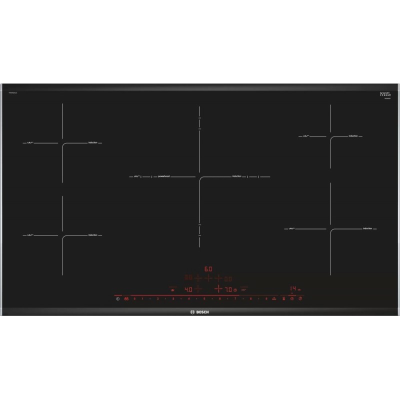  Table de cuisson à induction Bosch PIV975DC1E en vitrocéramique noire 90 cm - Série 8