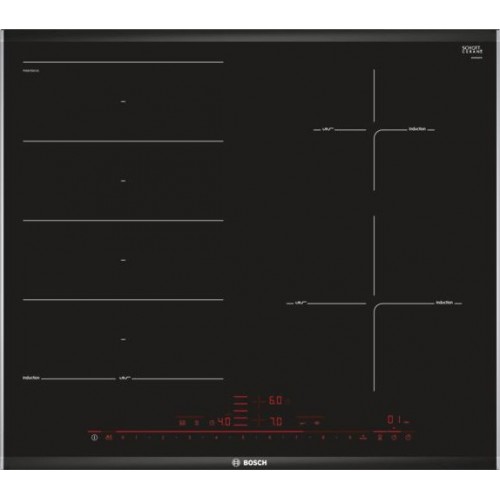 Bosch Induction hob PXE675DC1E in black glass ceramic 60 cm - 8 Series