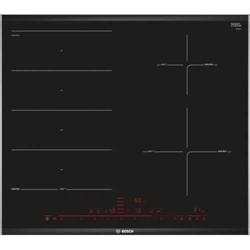 Plaque à induction Bosch PXE675DC1E 60 cm en vitrocéramique noire - Série 8