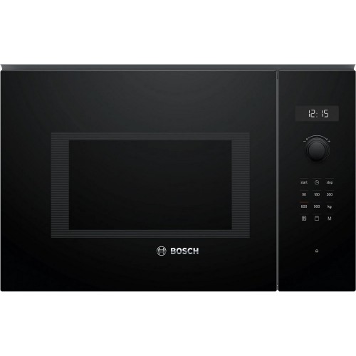 Micro-ondes encastrable Bosch BEL554MB0 60 cm, finition verre noir - Série 6
