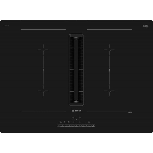 Bosch Piano cottura a induzione con cappa integrata PVQ711F15E in vetroceramica nero da 70 cm - Serie 6