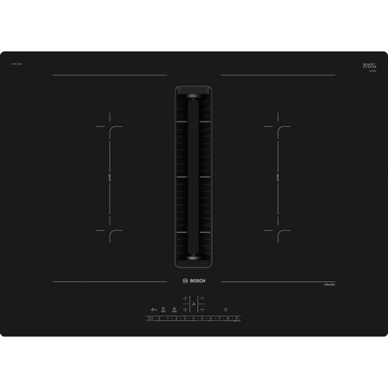  PRONTA CONSEGNA - Bosch Piano cottura a induzione con cappa integrata PVQ711F15E in vetroceramica nero da 70 cm - Serie 6