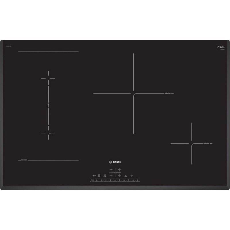  PRONTA CONSEGNA - Bosch Piano cottura a induzione PVS851FB5E in vetroceramica nero da 80 cm - Serie 6