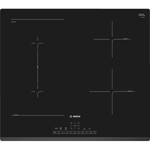 Table de cuisson à induction Bosch PVS631FB5E en vitrocéramique noire 60 cm - Série 6