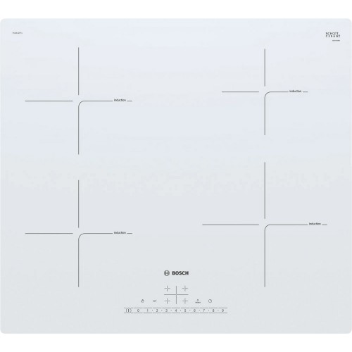 PRONTA CONSEGNA - Bosch Piano cottura a induzione PUE612FF1J in vetroceramica bianco da 60 cm - Serie 4