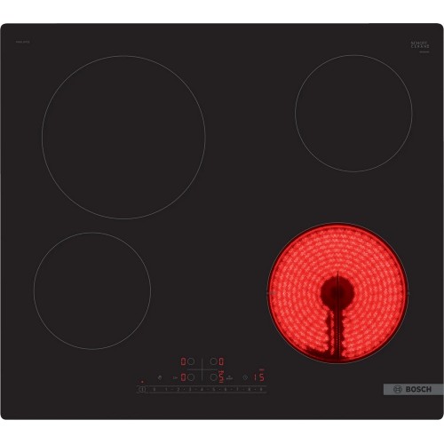 Plaque de cuisson électrique vitrocéramique Bosch PKE611FP2E 60 cm noire - Série 6