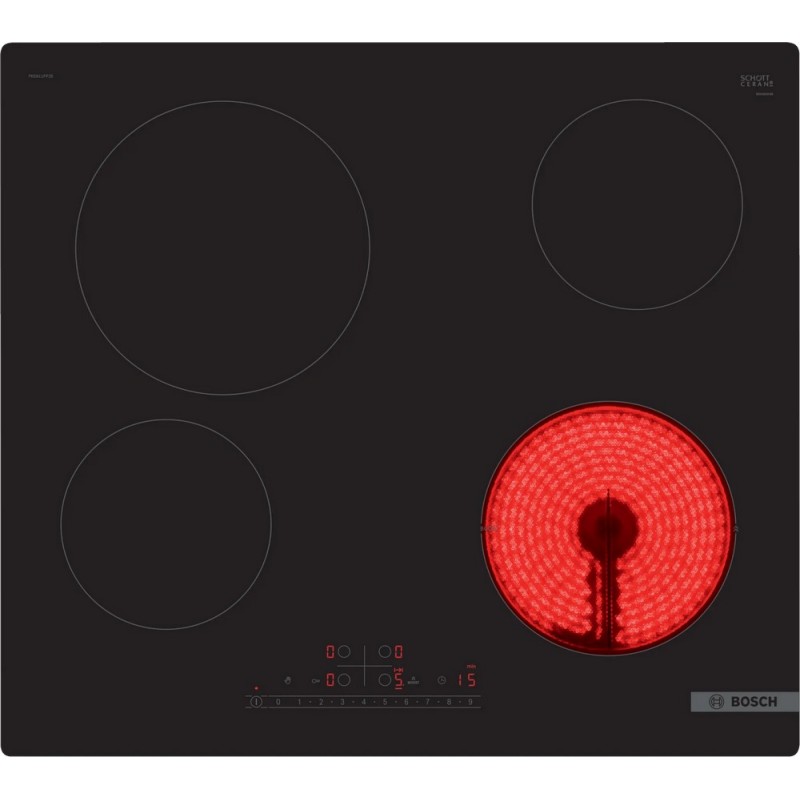  Bosch PKE611FP2E 60cm Black Glass Ceramic Electric Hob - Series 6
