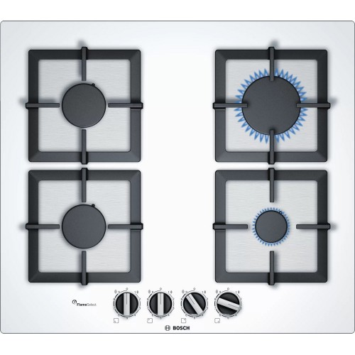 Bosch Gas hob PPP6A2B20O 60 cm white tempered glass finish - Serie 6