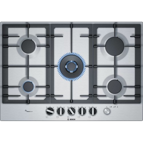 Bosch Gas hob PCQ7A5M90 stainless steel finish 75 cm - Serie 6