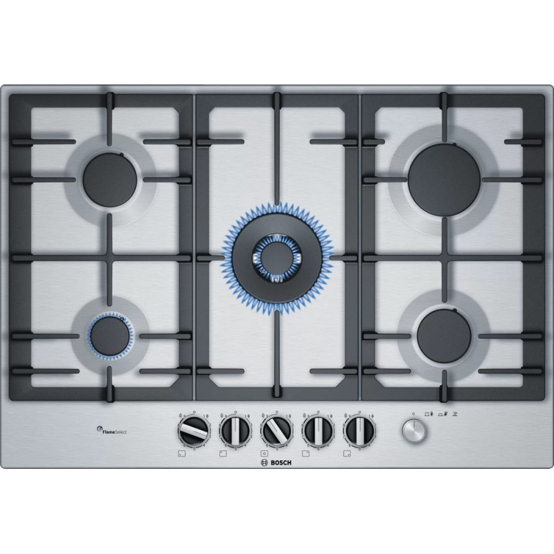  Bosch Gas hob PCQ7A5M90 stainless steel finish 75 cm - Series 6