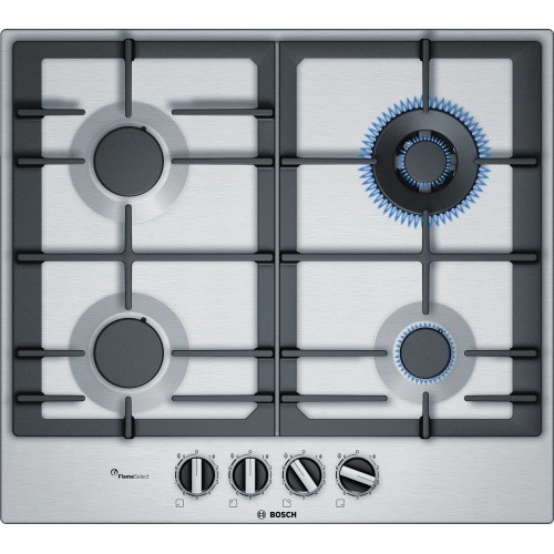 Bosch Gas hob PCH6A5B96 stainless steel finish 60 cm - Serie 6