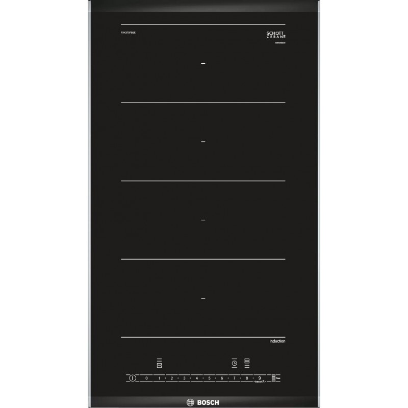  Table de cuisson à induction Bosch Domino PXX375FB1E en vitrocéramique noire 30 cm - Série 6