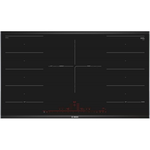 Plaque de cuisson à induction Bosch PXV975DC1E 90 cm EXxtra en vitrocéramique noire - Série 8