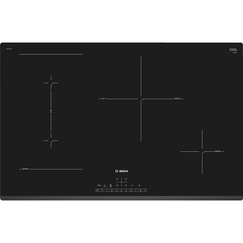  PRONTA CONSEGNA - Bosch Piano cottura a induzione EXxtra PVS831FC5E in vetroceramica nero da 80 cm - Serie 6