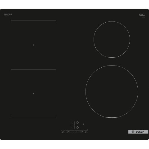 Plaque de cuisson à induction Bosch EXxtra PWP611BB5E 60 cm en vitrocéramique noire - Série 4