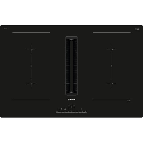Bosch Induction hob with integrated hood PVQ811F15E in black glass ceramic 80 cm - Serie 6