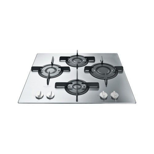 Placa de gas Hotpoint Direct Flame FTGHL 641 D/IX/HA acabado en acero inoxidable con rejillas de hierro fundido de 60 cm