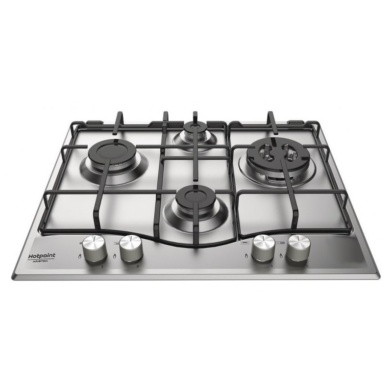  Hotpoint Table de cuisson à gaz NewStyle PCN 642 T / IX / HA 60 cm finition acier inoxydable