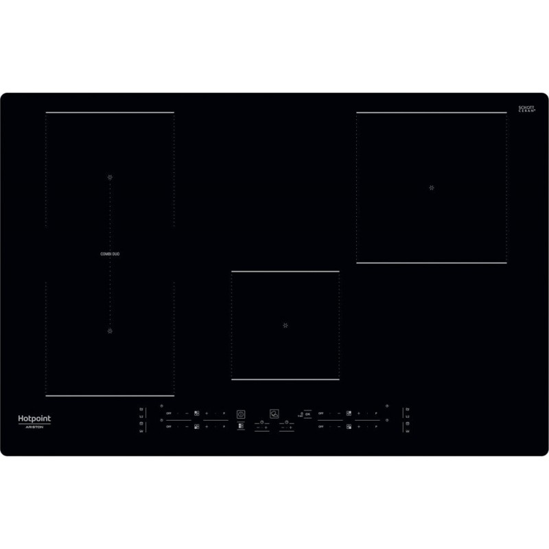  LIVRAISON RAPIDE - Hotpoint Table de cuisson à induction Active HB 0577B NE en vitrocéramique noire 77 cm