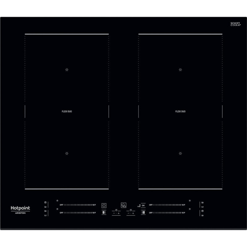  Hotpoint Table de cuisson à induction Active HS 2560C BF en vitrocéramique noire 59 cm
