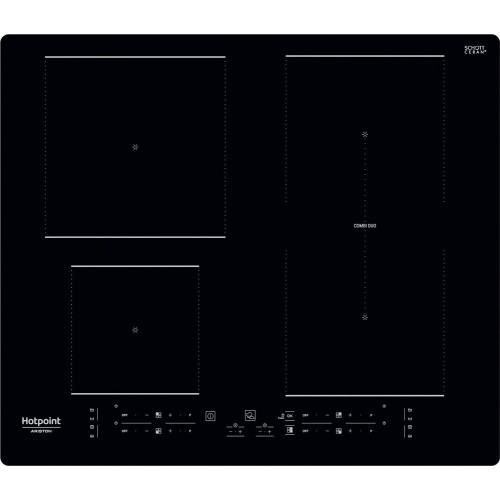 Hotpoint Table de cuisson à induction Active HB 4860B NE en vitrocéramique noire de 59 cm