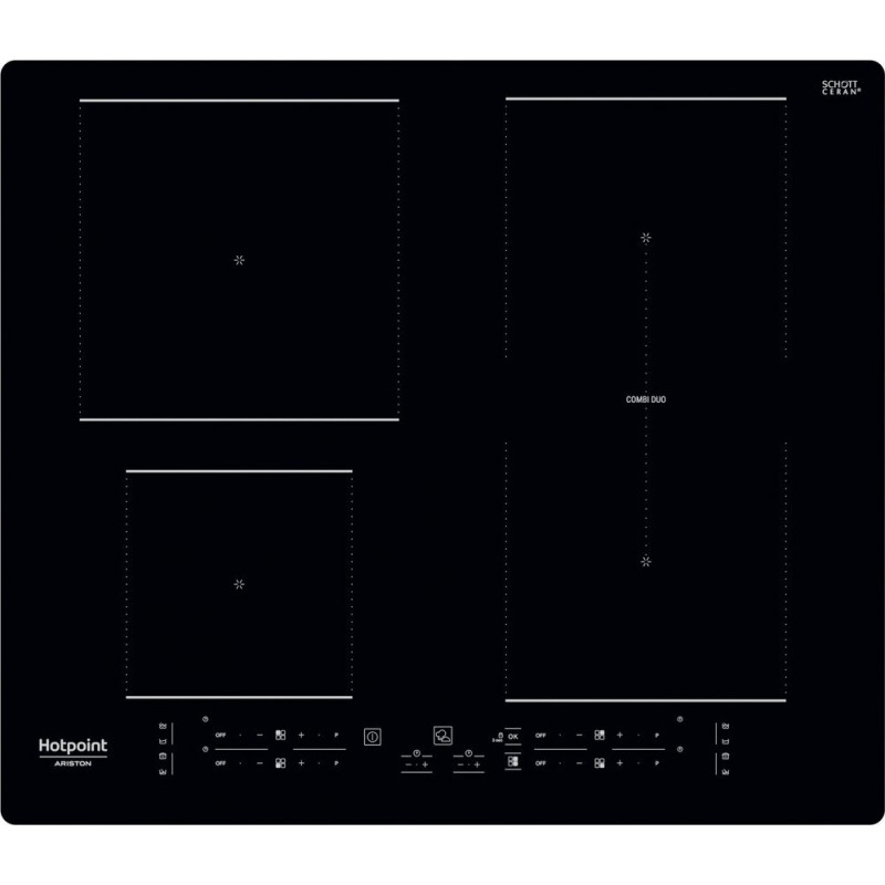  Hotpoint Piano cottura a induzione Active HB 4860B NE in vetroceramica nero da 59 cm