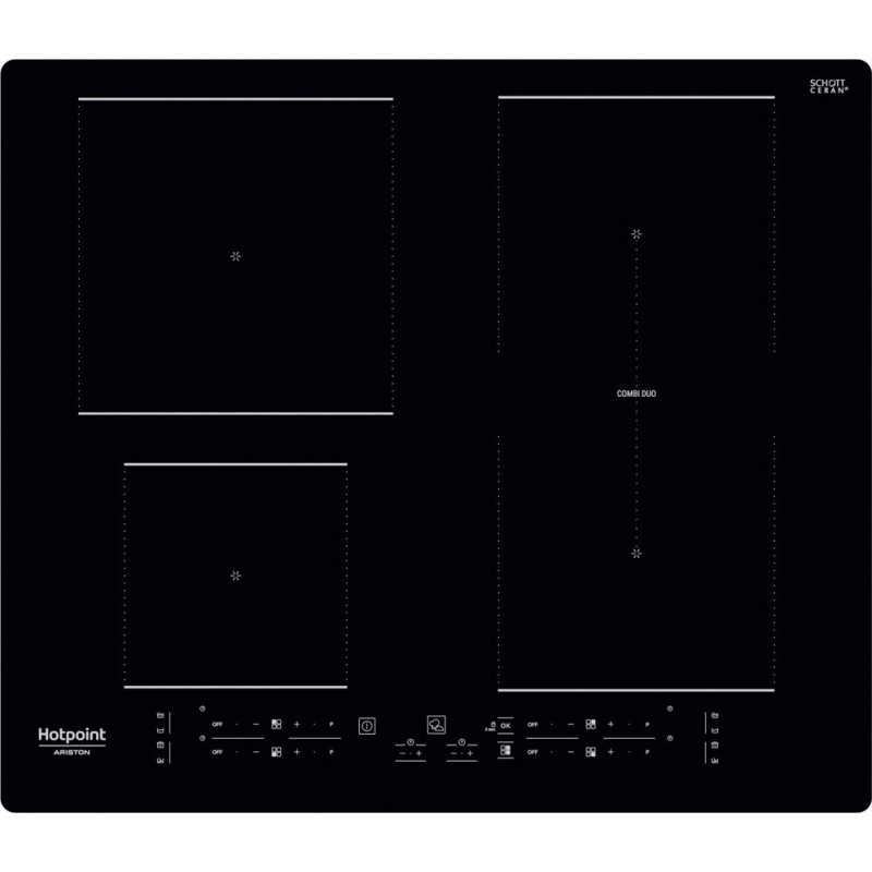  LIVRAISON RAPIDE - Hotpoint Table de cuisson à induction Active HB 4860B NE en vitrocéramique noire de 59 cm