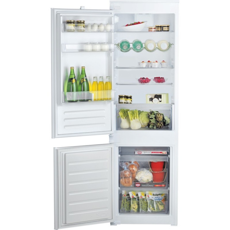  Réfrigérateur combiné encastrable Hotpoint 54 cm BCB 7030 D S2 avec ouverture de porte à gauche