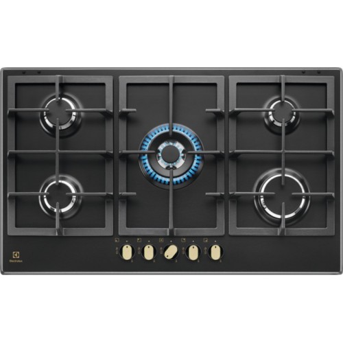 Electrolux | Plaque de cuisson à gaz KGS9536RN 86 cm à profil mince, finition noire