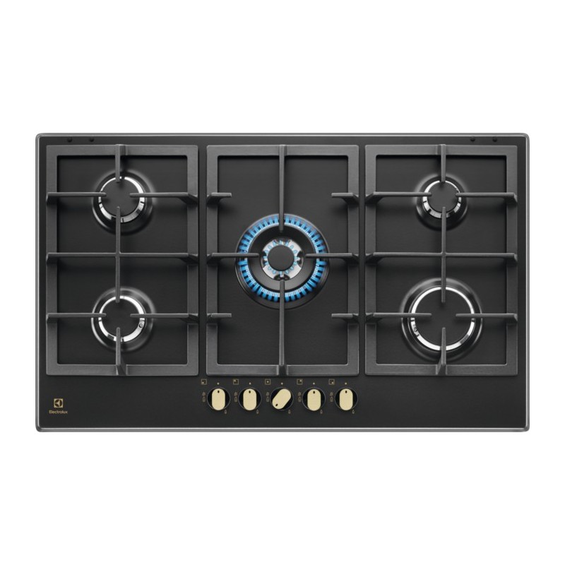 Electrolux | 86cm Slim Profile KGS9536RN gas hob in black finish