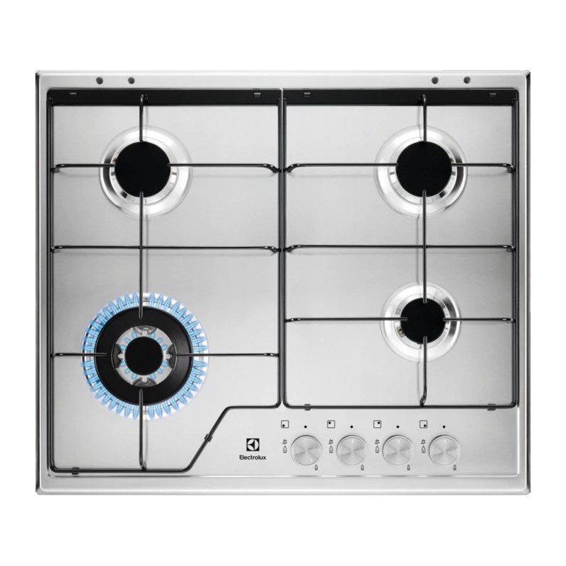  Electrolux | Placa de gas de acero inoxidable de perfil delgado KGS6434SX de 60 cm