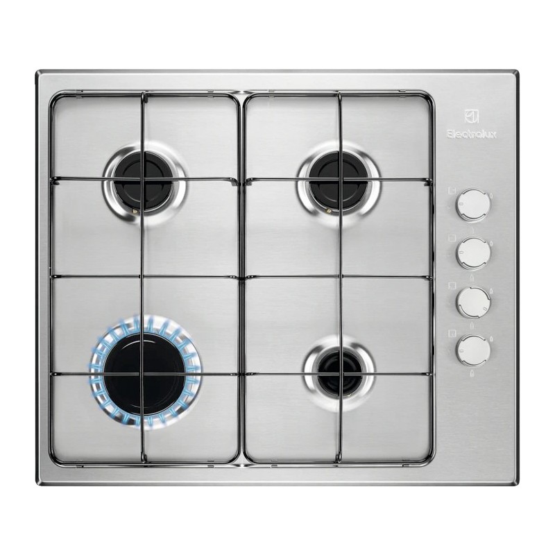  Plaque de cuisson à gaz Electrolux Slim Profile KGS6404SX 60 cm en acier inoxydable