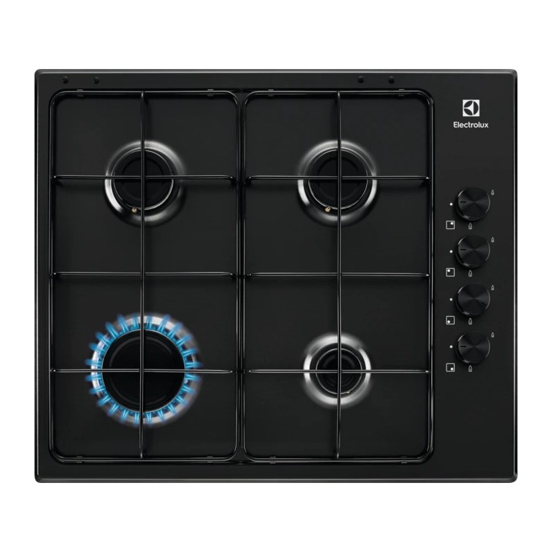  Electrolux | Placa de gas Slim Profile KGS6404B de 60 cm con acabado en negro
