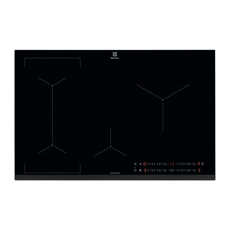  Table de cuisson à induction Electrolux Bridge EIL83443 en vitrocéramique noire de 78 cm