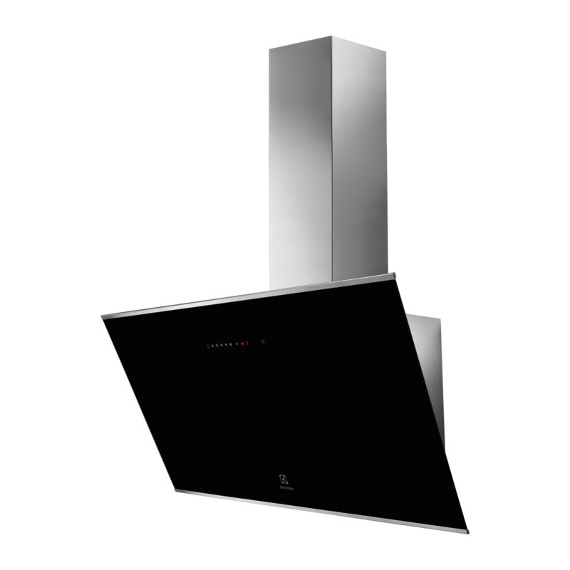  Electrolux | Campana extractora vertical de pared de 90 cm KFVB19K con acabado de cristal negro Intuit