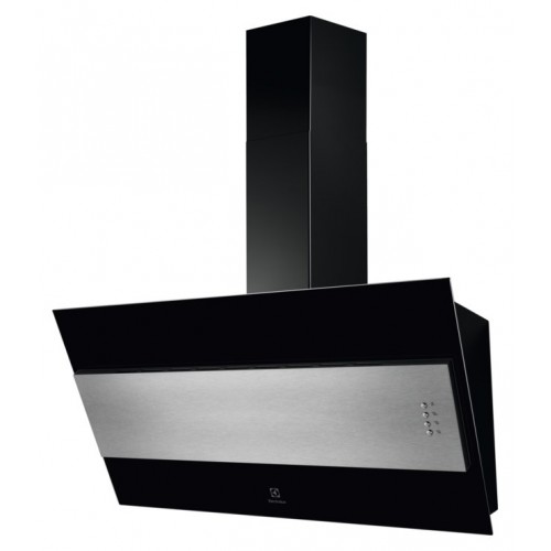 Electrolux 90 cm vertical wall hood LFV 319 Y black and stainless steel finish