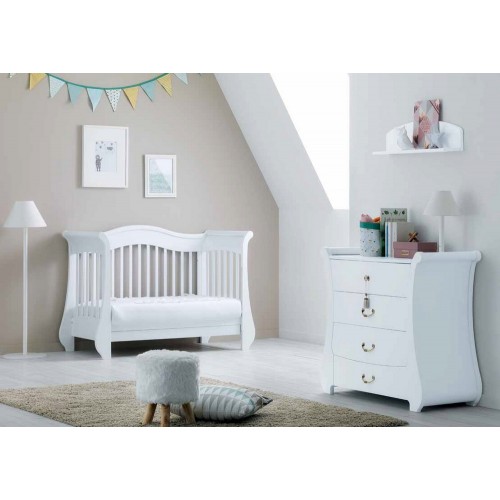 Pali Cot Tulip Baby white finish 152x70 cm - With wheels