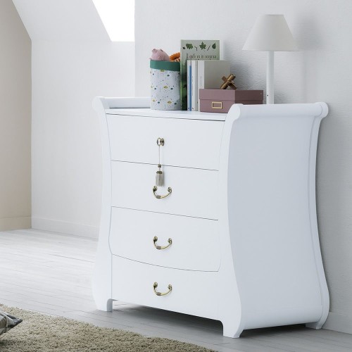 Pali Chest of drawers with four drawers Tulip Baby white finish 100 cm